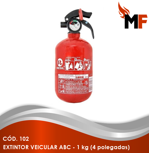 *Extintor Veicular ABC - 1 kg (4 polegadas)